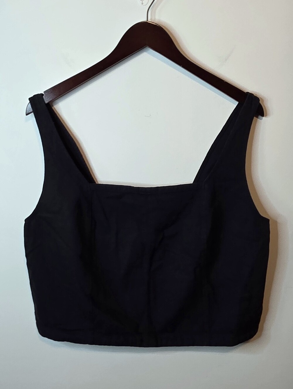 Habitual Black Square Neck Cropped Tank Corset Style Size Large Style H9A01733T